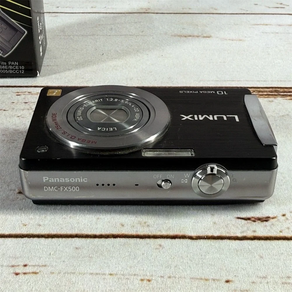 Panasonic Lumix DMC-FX500 10.1MP Digital Camera Black Leica Lens parts or repair